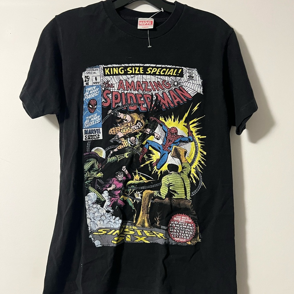 Marvel Black Amazing Spider-Man Comic T-Shirt